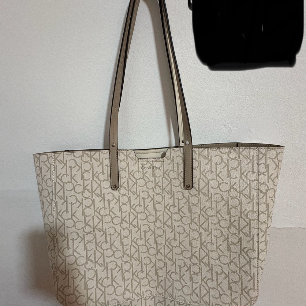 Calvin Klein Cream Monogram Tote
